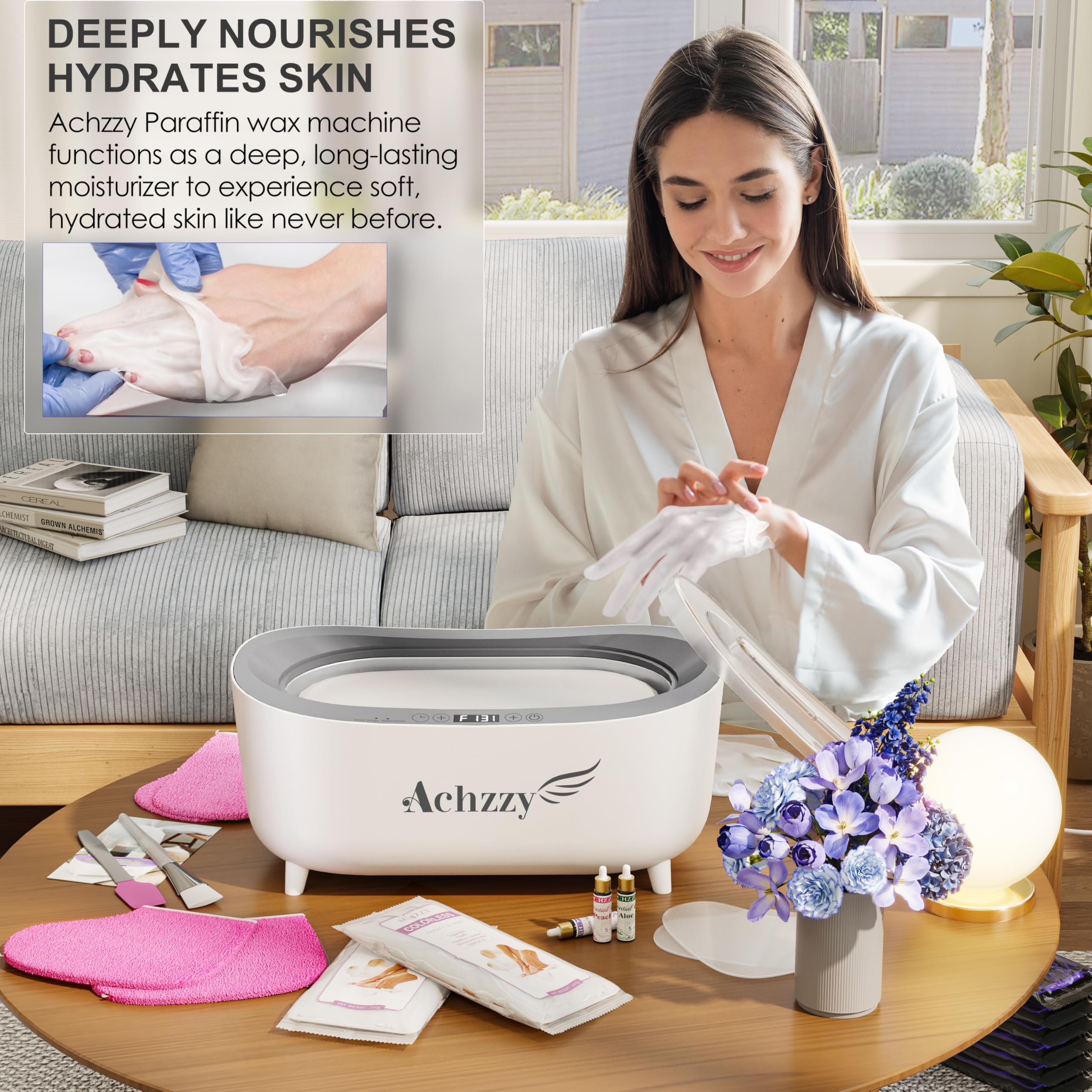 Digital temperature display on Achzzy paraffin wax warmer