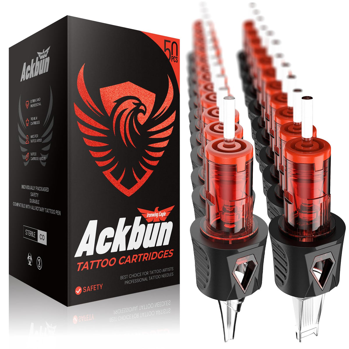 Ackbun finger-ledge cartridge box for mixed sizes used by professionals.