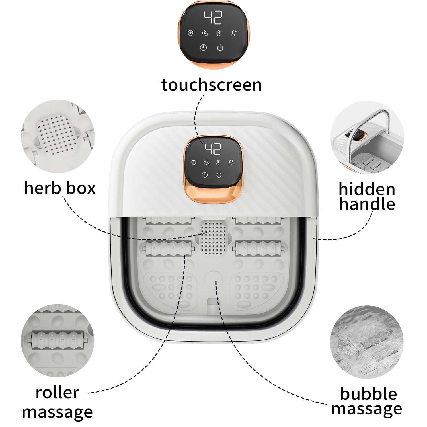 ACKLEAP foldable foot spa showing easy storage and travel-friendly design.