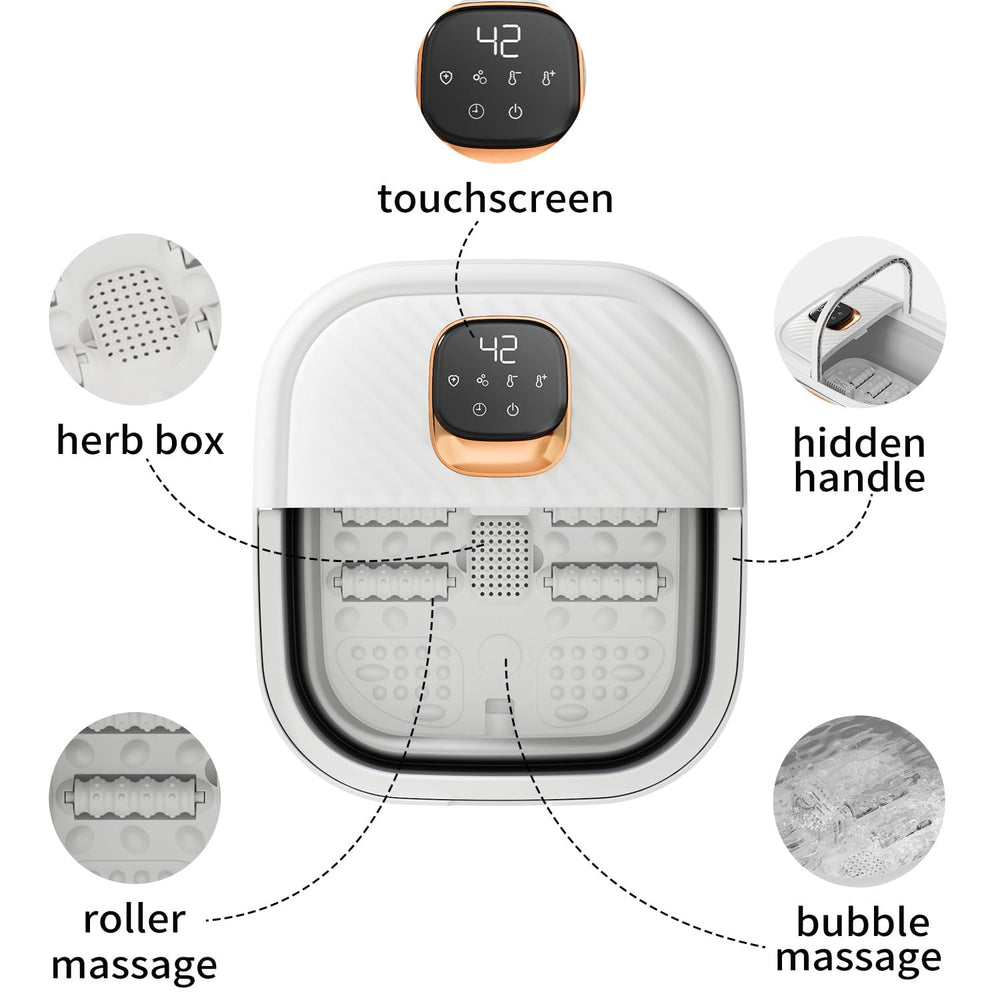 ACKLEAP foldable foot spa showing easy storage and travel-friendly design.