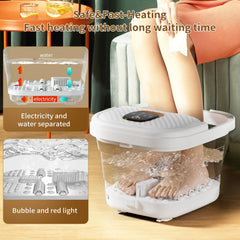 ACKLEAP foot spa highlighting 12 adjustable temperature levels for comfy soaks.
