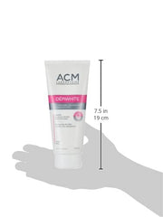 Creamy swirl of ACM Depiwhite body milk on skin for rich hydration.