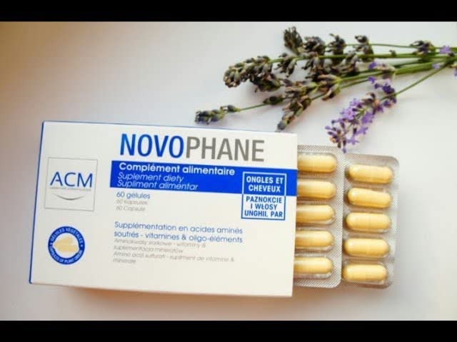 ACM Novophane Caps bottle on wood surface with premium look