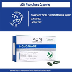 ACM Novophane Caps packaging clearly labeled for easy use