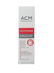 ACM Novophane ingredients close-up showing biotin and vitamins for scalp nourishment.