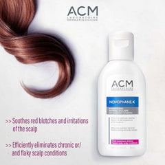 ACM Novophane.K shampoo lather illustrating gentle cleansing and residue-free rinse