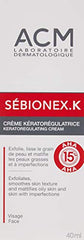 ACM Sebionex-K keratoregulating cream texture close-up showing lightweight absorption.