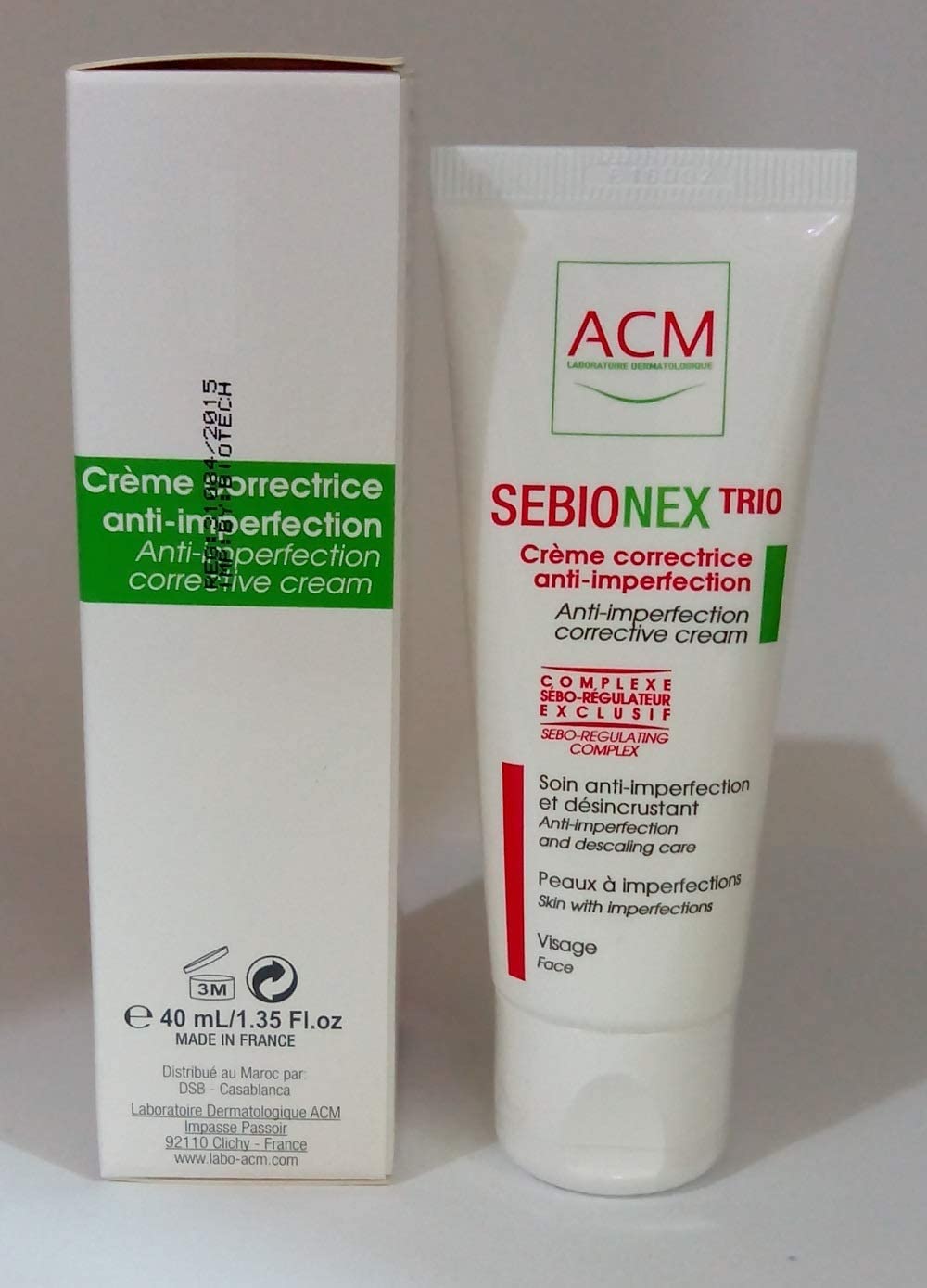 ACM Sebionex Trio used on blemish-prone skin for even looking complexion
