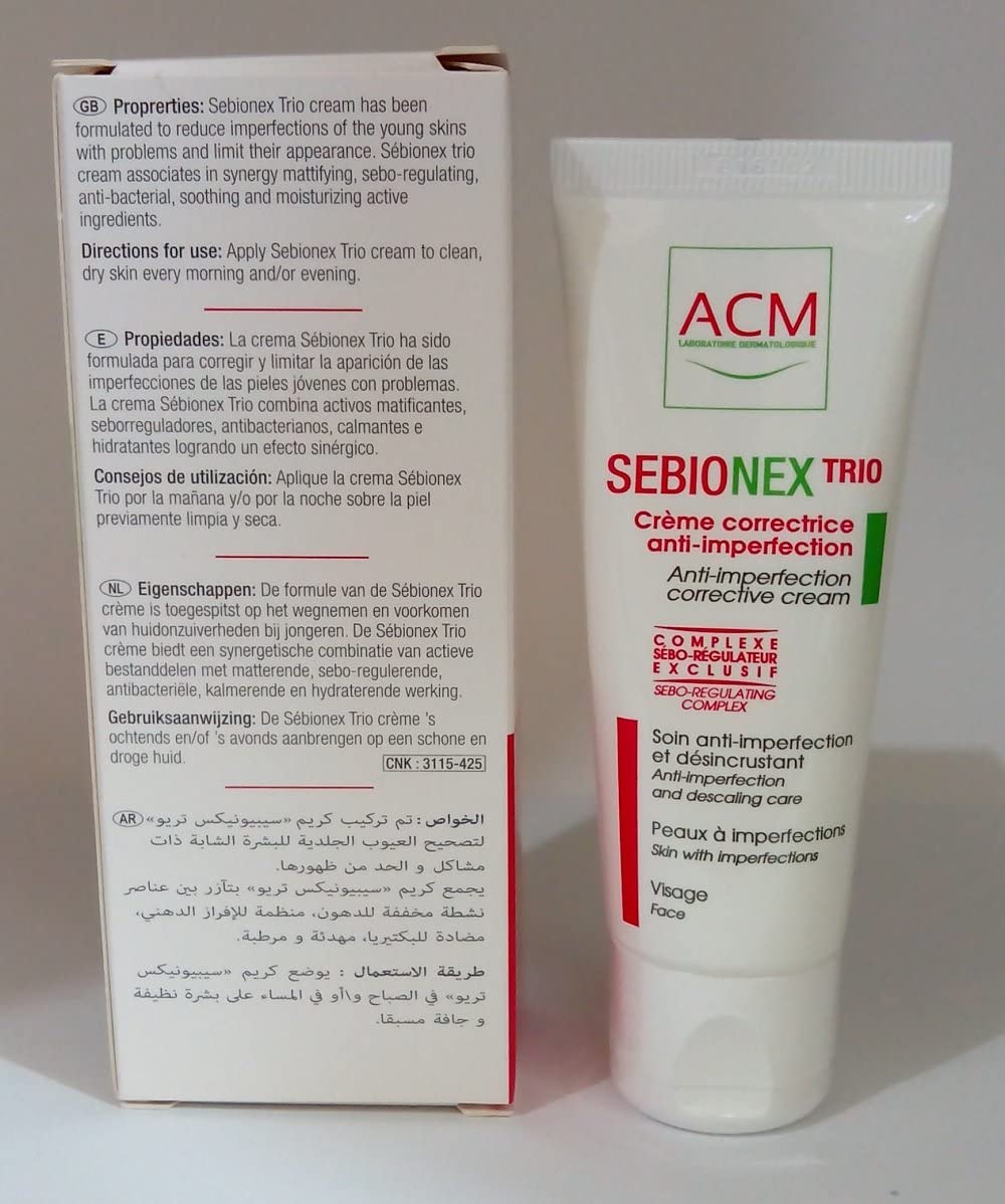 ACM Sebionex Trio ingredients overview supports gentle blemish care