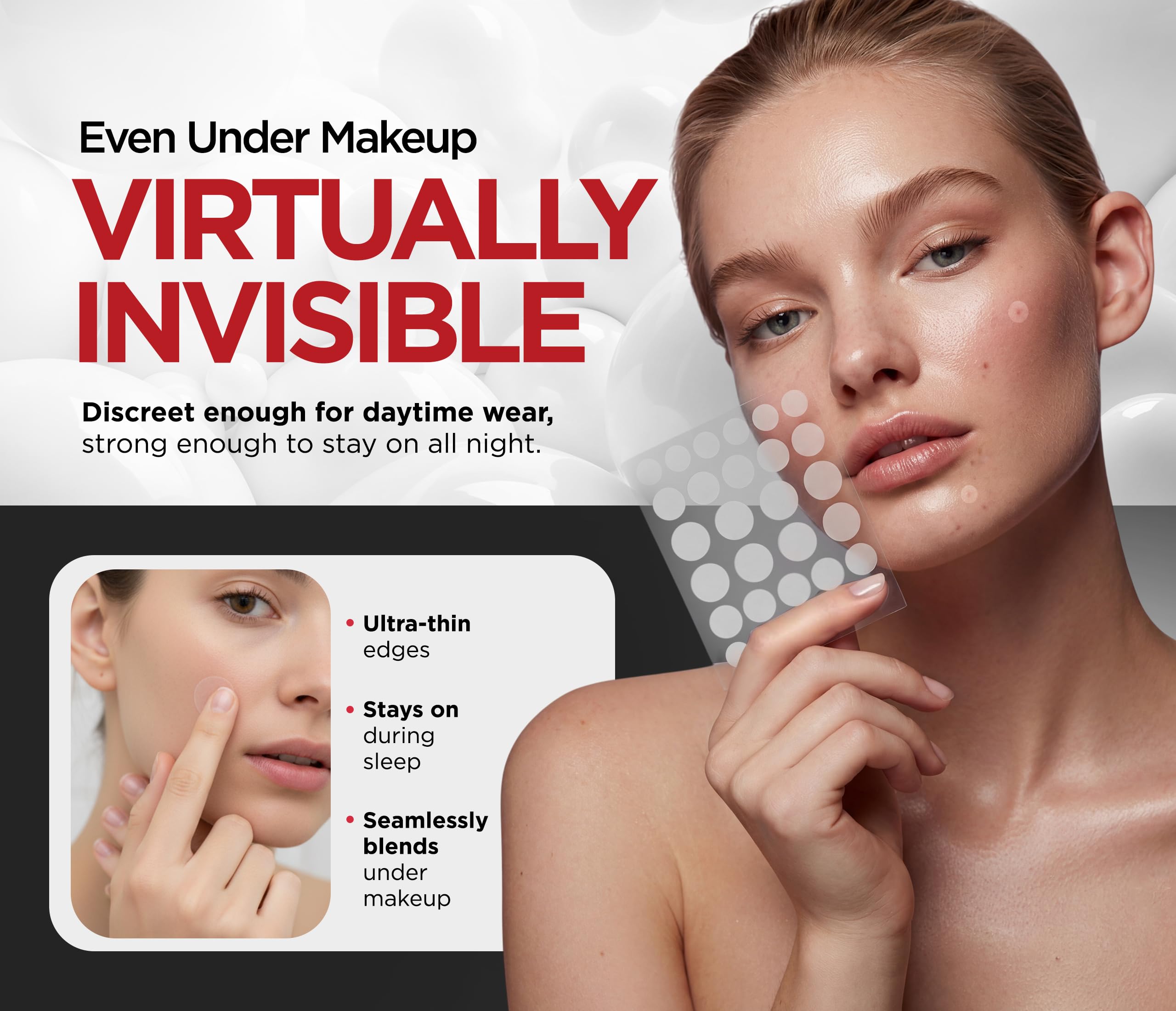 AcneEase discreet daily-use patches support subtle skincare routines.