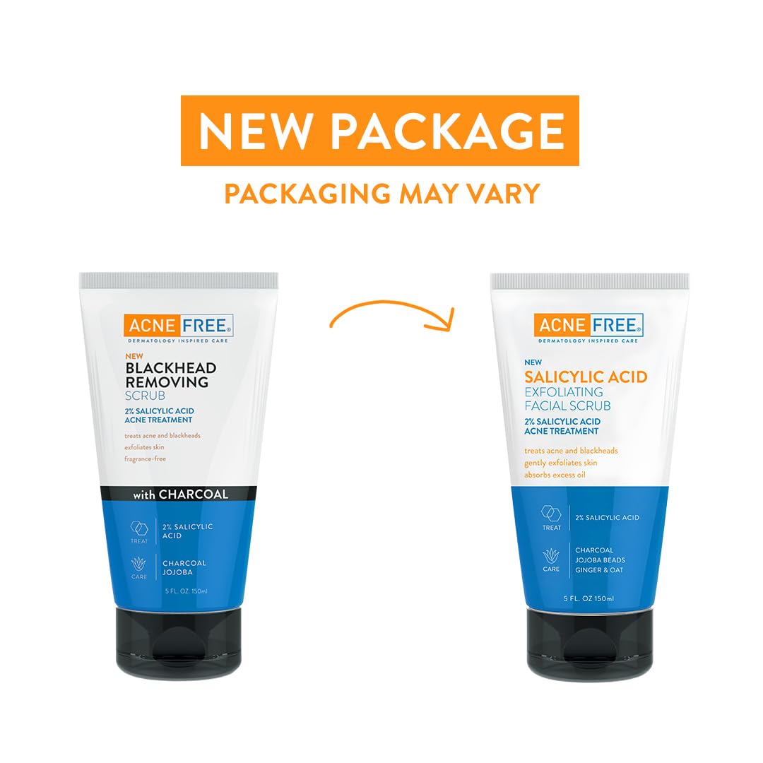 AcneFree charcoal and jojoba beads close-up highlighting gentle exfoliation.