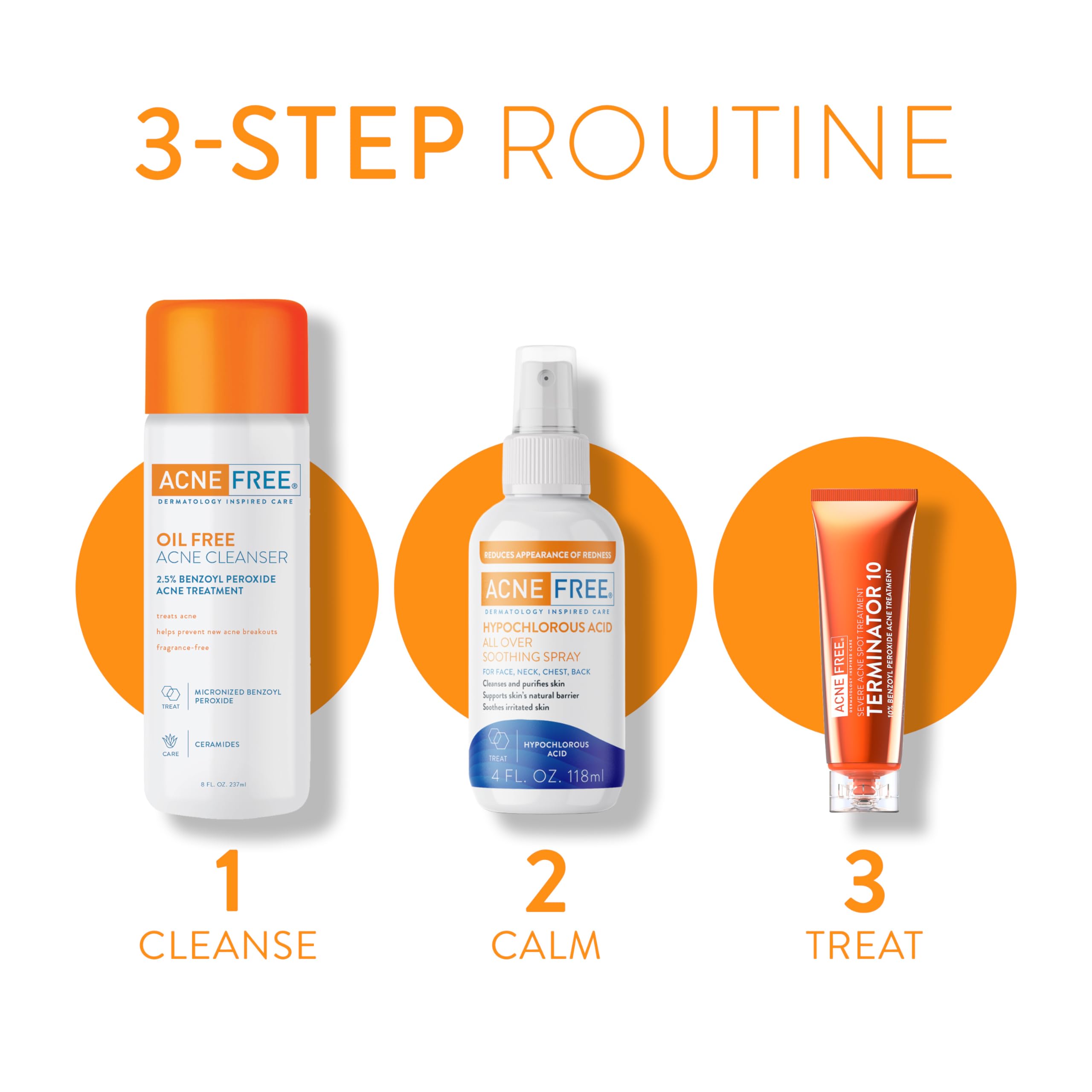 AcneFree daily lightweight mist on skin for refreshed, balanced skin.