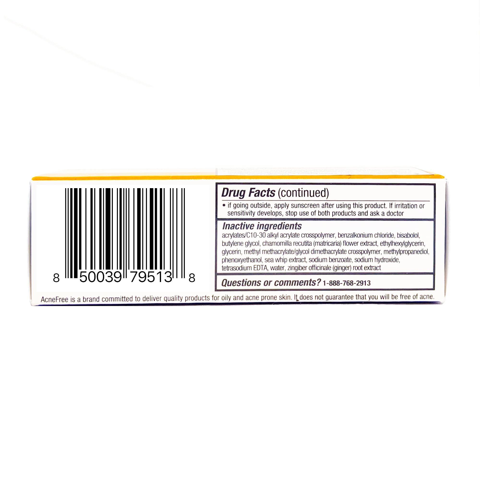 AcneFree Terminator10 compact 1-ounce packaging fits in a bag