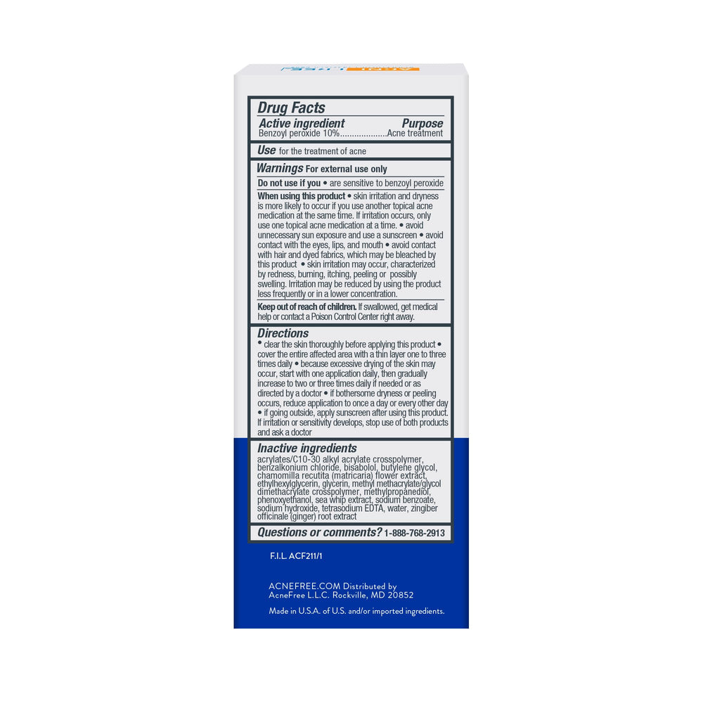 AcneFree Terminator10 creamy texture for smooth, easy application