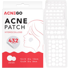 AcneGo invisible hydrocolloid patches blend with skin for discreet blemish care.