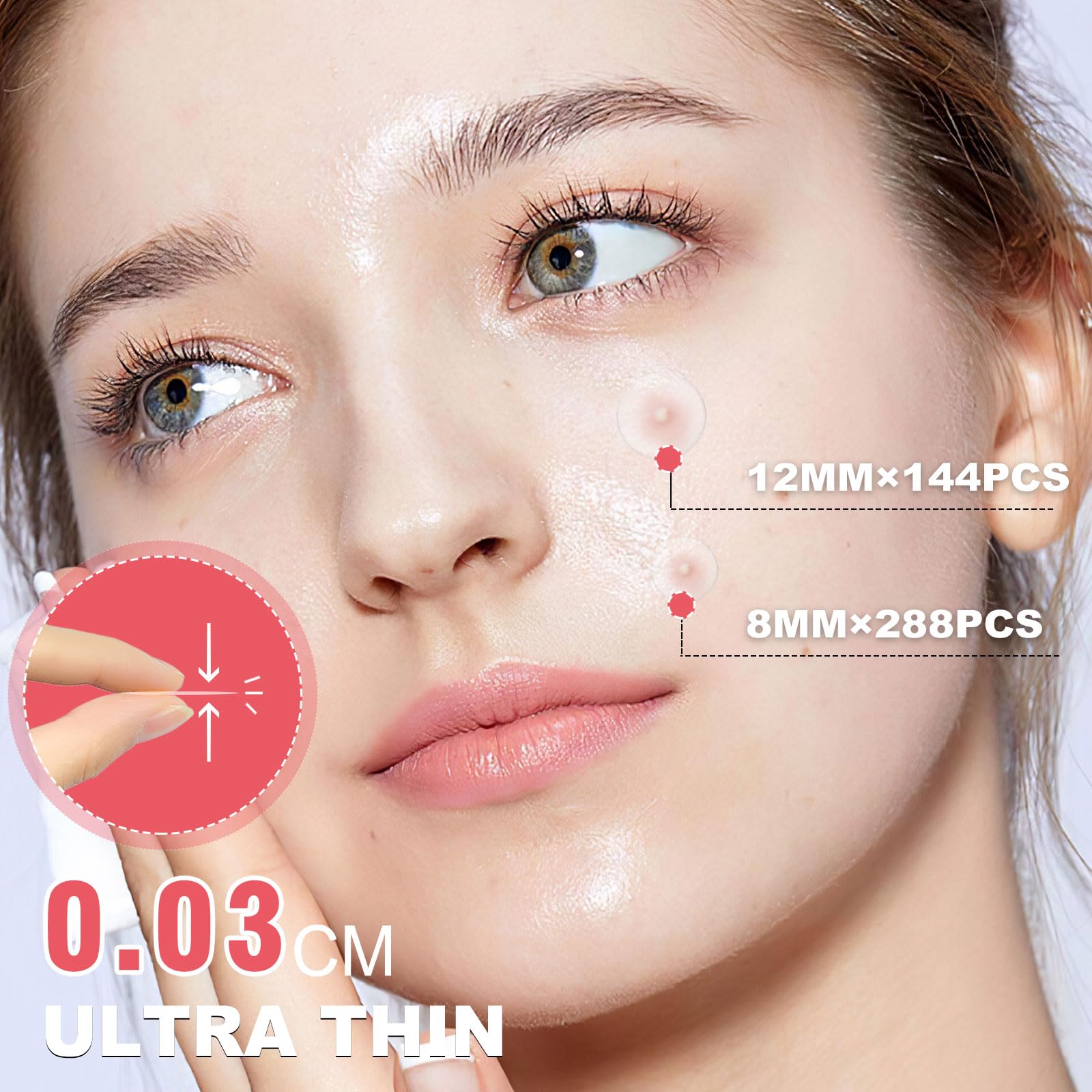 AcneGo patches applied on a zit protect the area overnight.