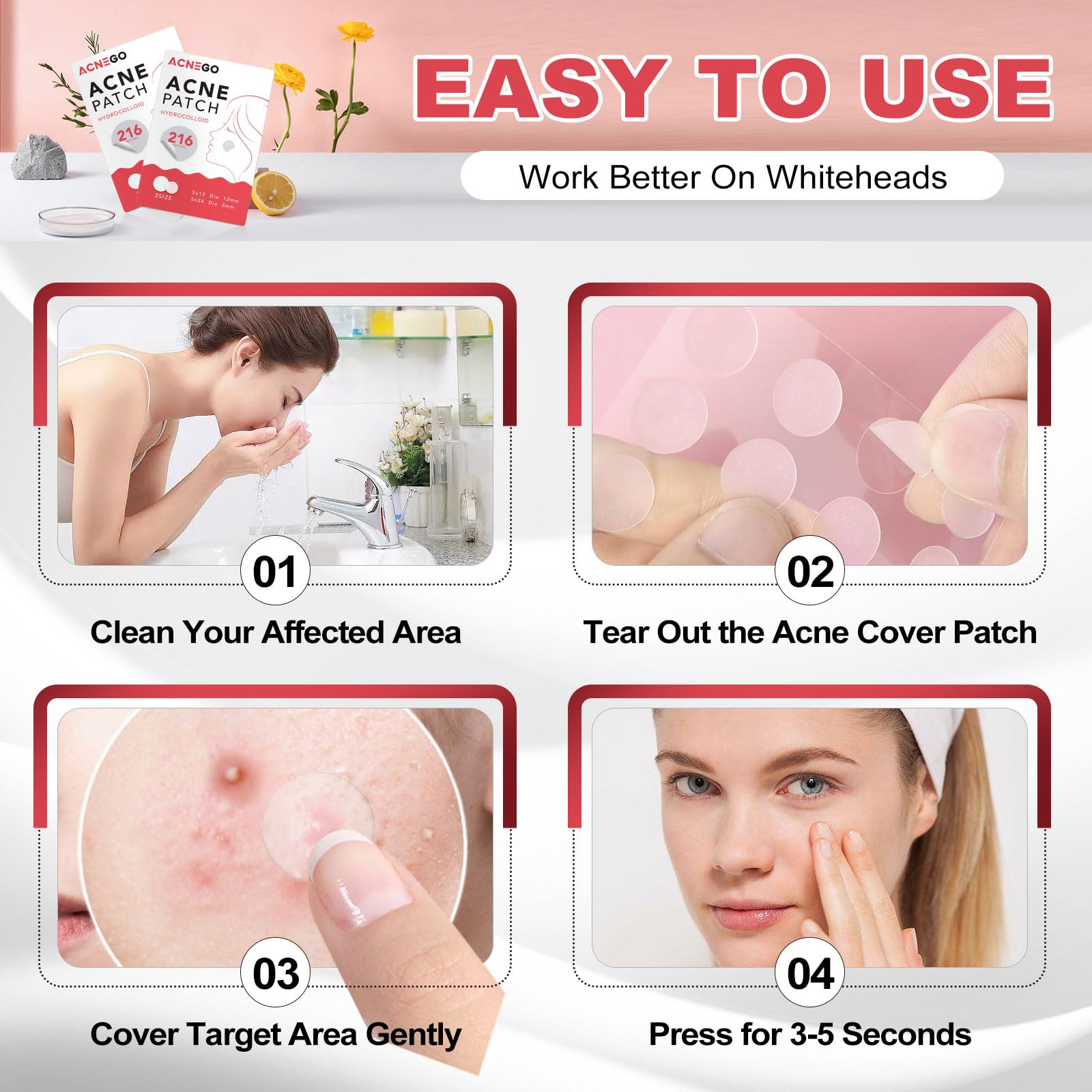 Skin-friendly hydrocolloid formula suited for all skin types.