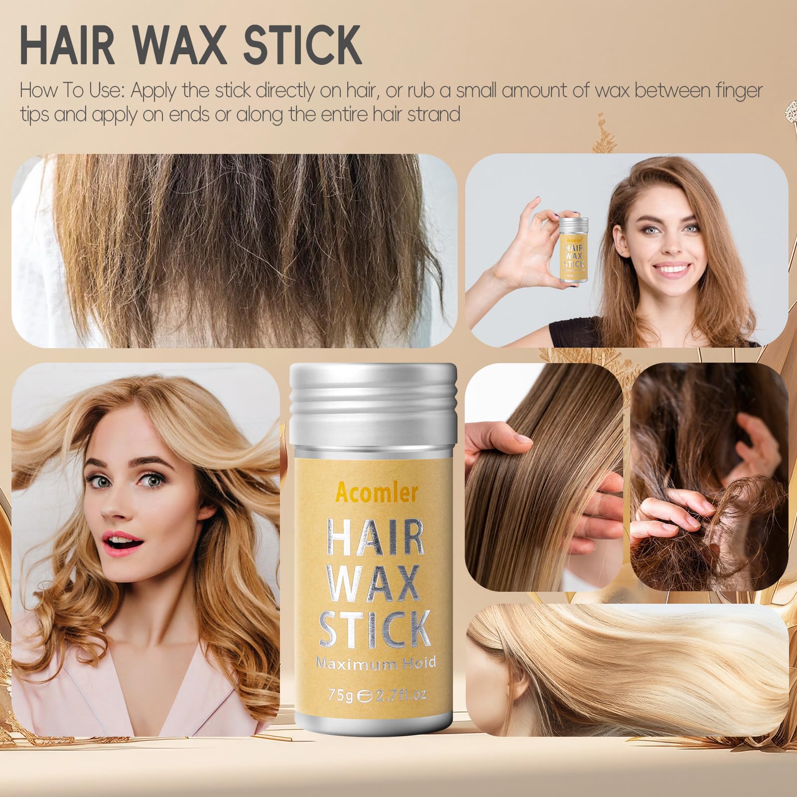 Acomler Hair Wax Stick travel-ready and lightweight for on-the-go use.