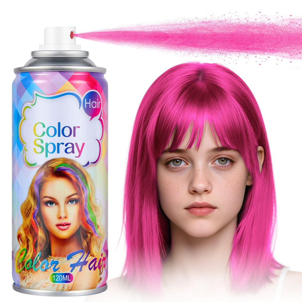 Acomler pink hair spray bottle showing bold temporary color for cosplay and parties.