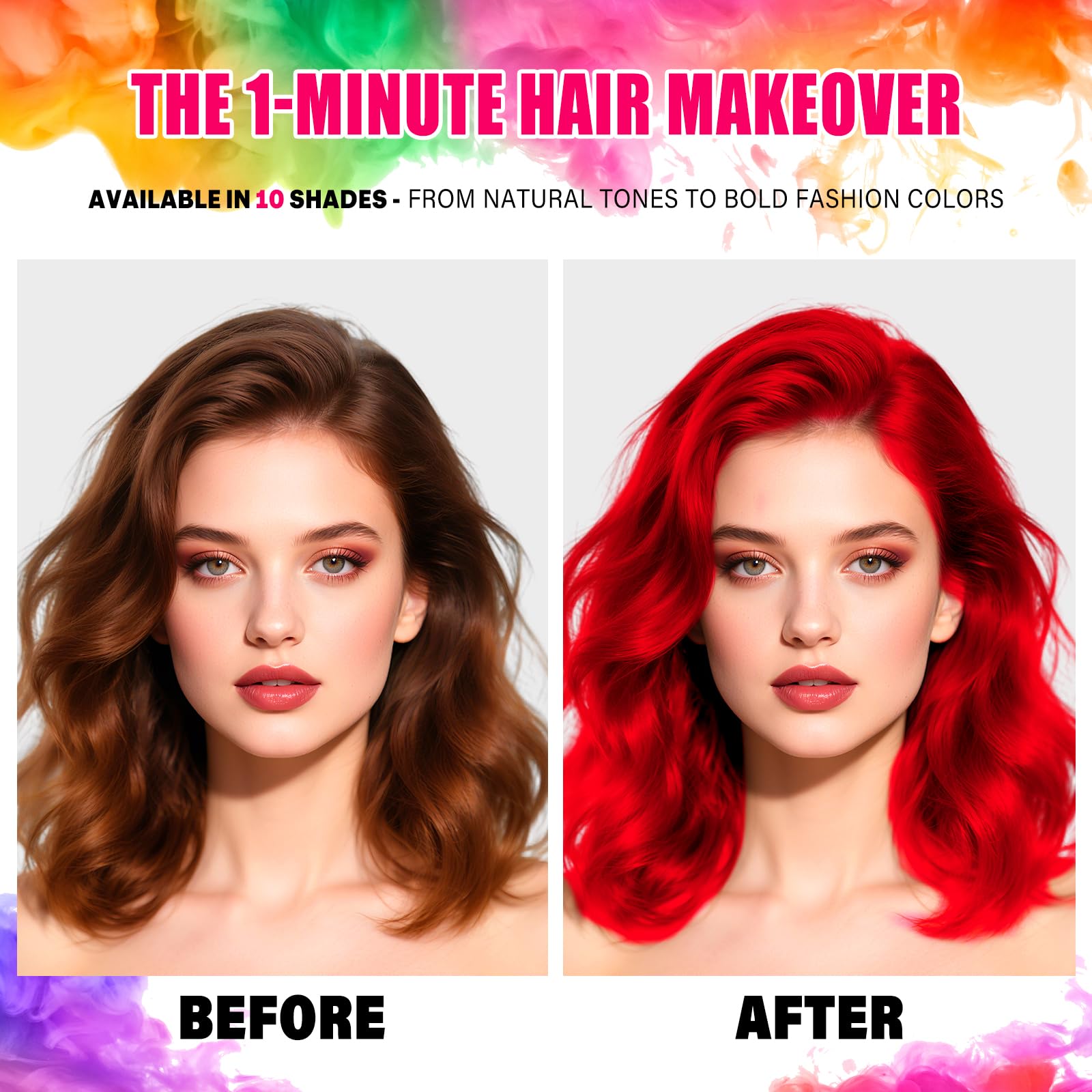 Acomler washable color rinses with water or shampoo.