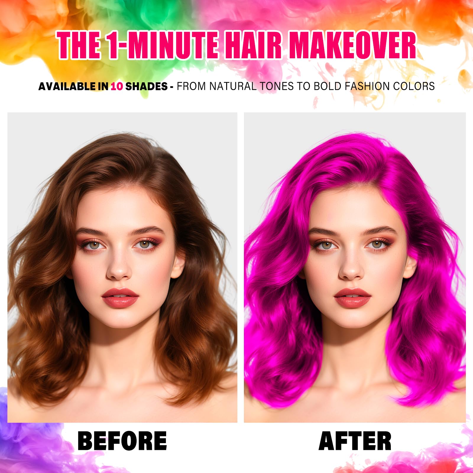 Acomler washable temporary hair dye ready to wash out with water or shampoo.