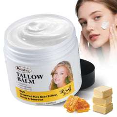 Acosexy beef tallow hand balm jar offering silky moisture for hands