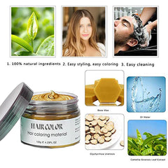 Close-up of creamy texture of Acosexy gold hair wax dye for even coverage.