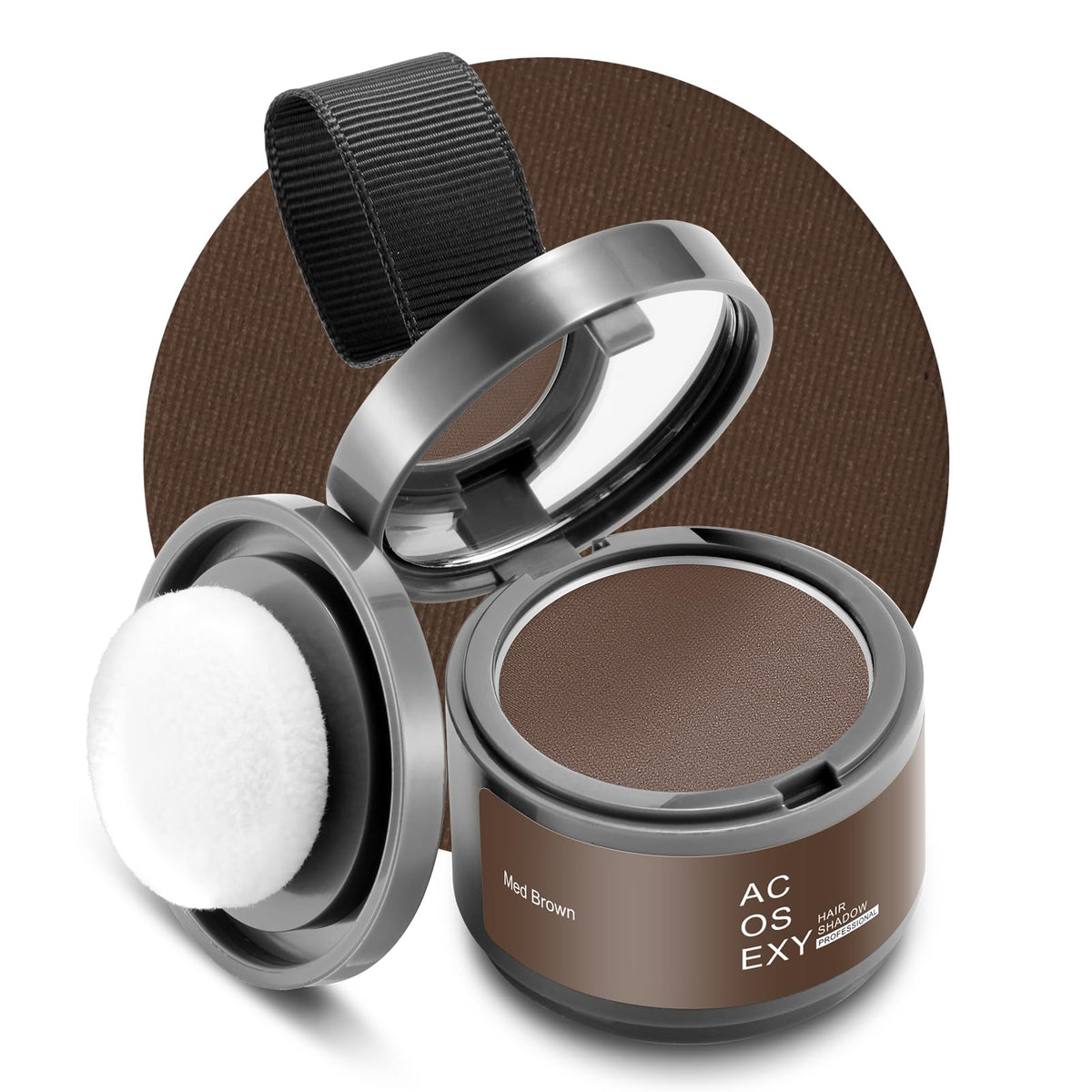 Acosexy Root Touch Up Powder case open with applicator for instant root coverage
