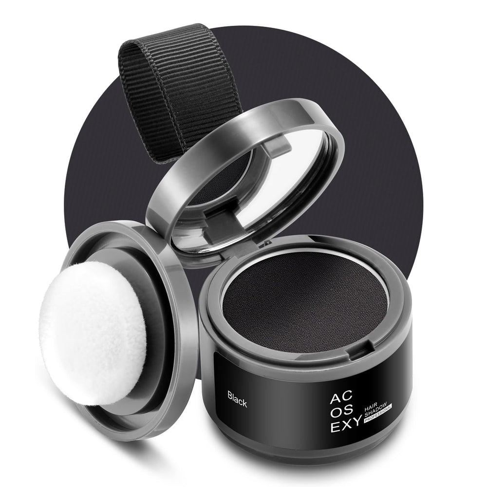 Acosexy root touch up powder compact covers roots quickly for a natural look.