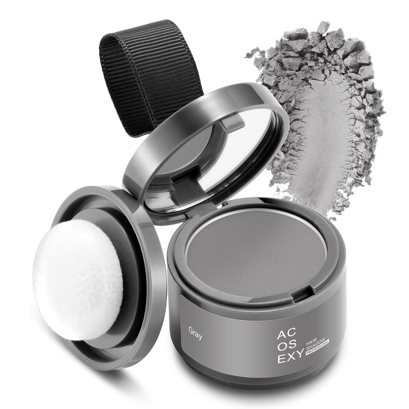 Acosexy powder along the hairline for a natural, long-lasting color.