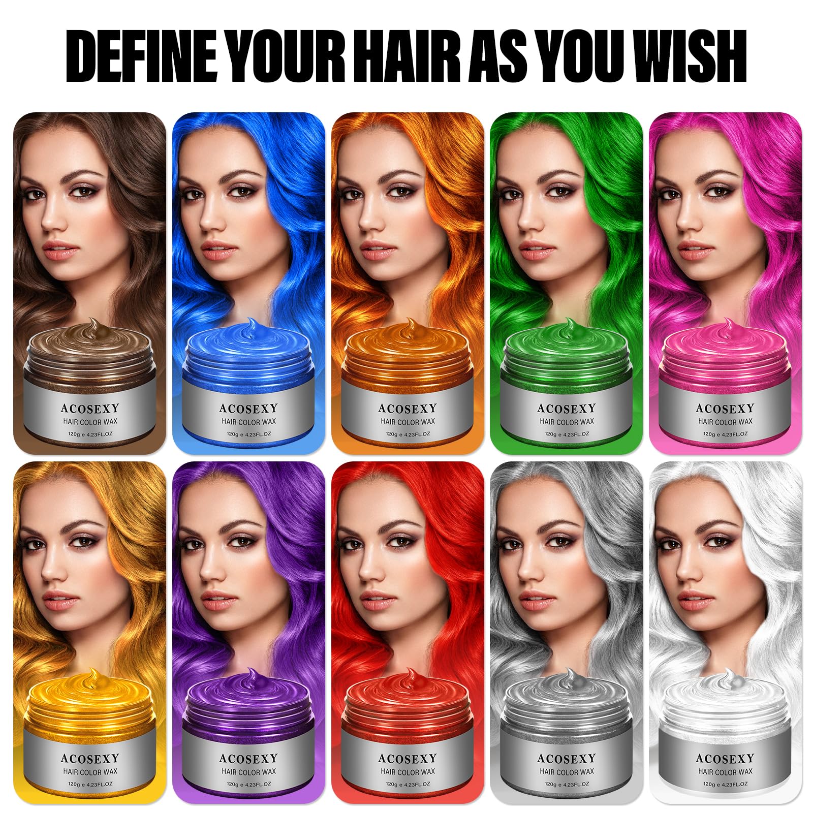Acosexy temporary color washes off easily after use