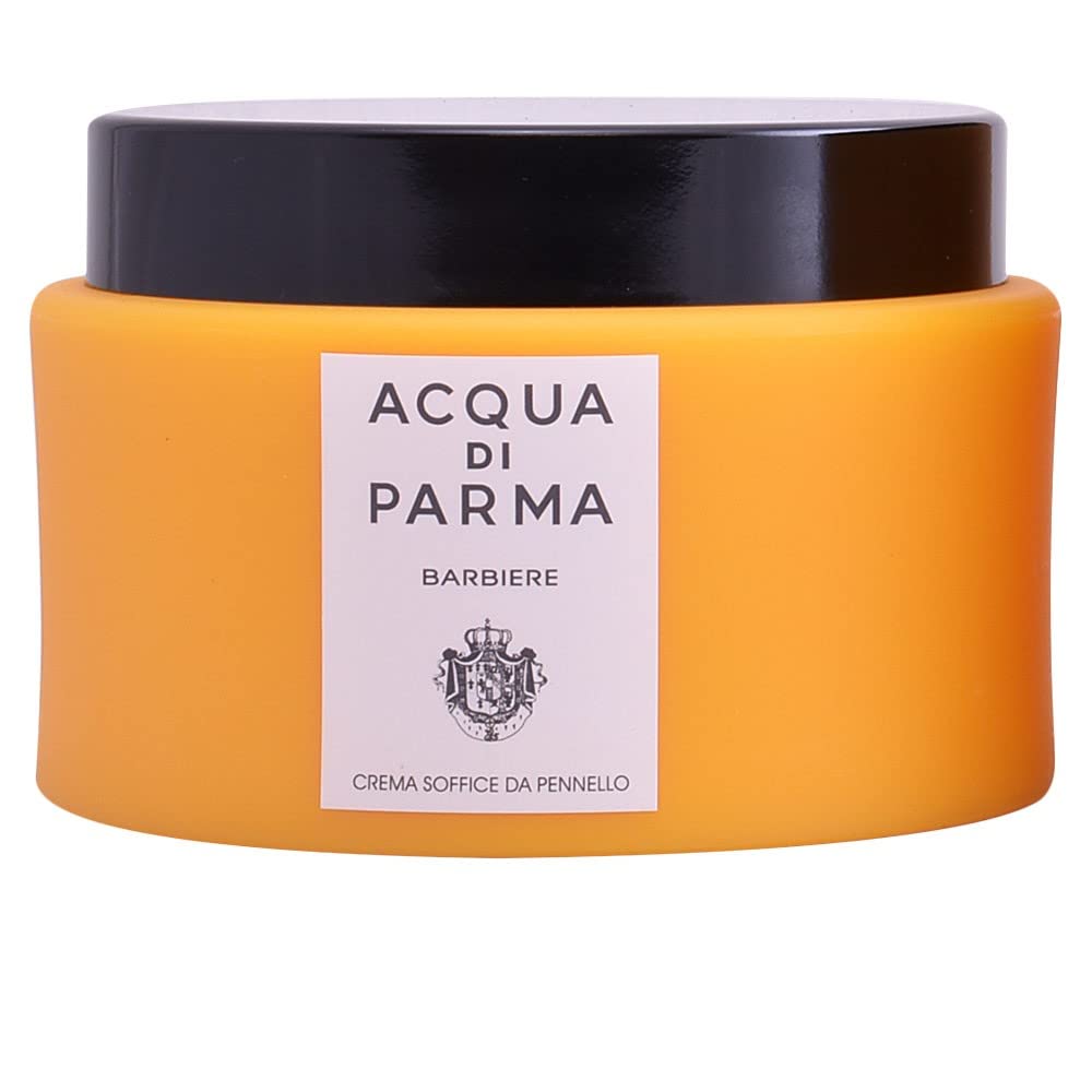 Acqua di Parma Barbiere Soft Shaving Cream tub for luxurious, smooth shaves.