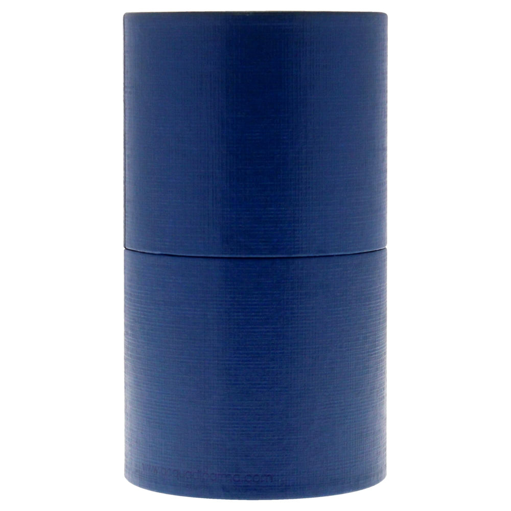 Acqua di Parma blue glass flacon close up emphasizes Mediterranean freshness