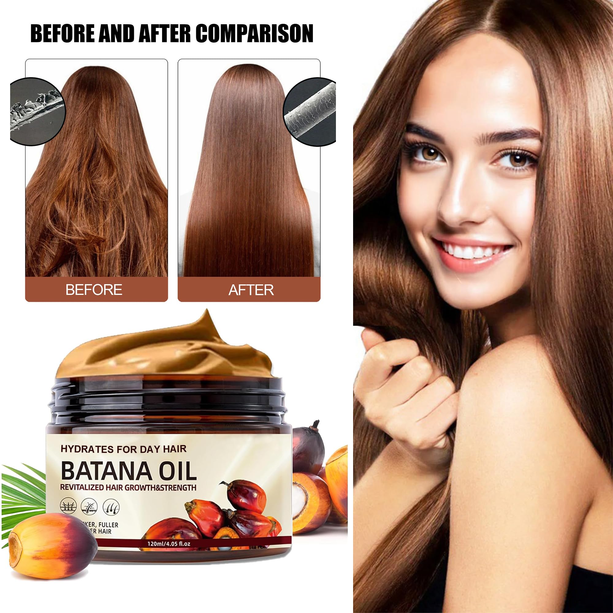Acrobious Batana Oil vitamin E and A nourishment for healthy scalp and shine