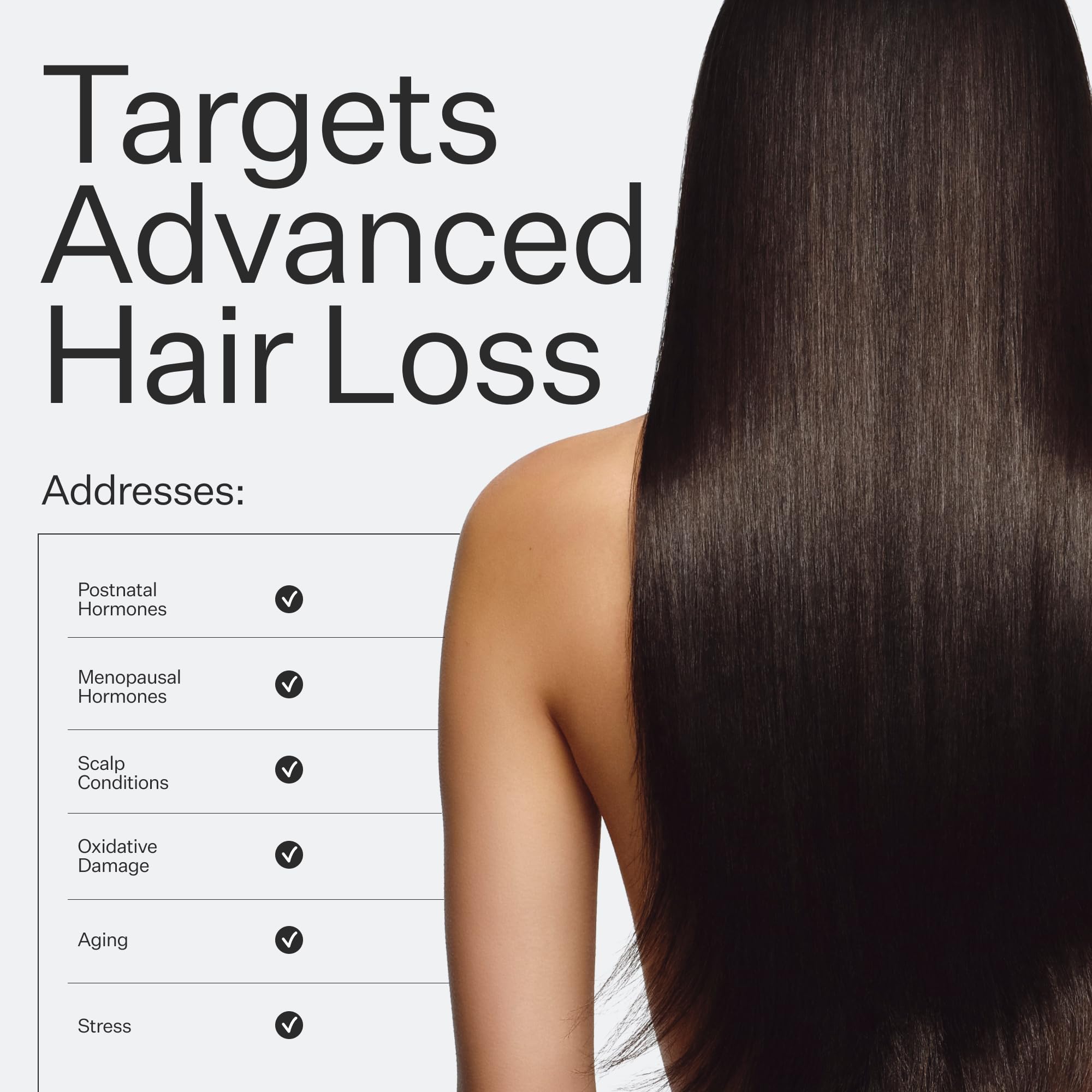 ACT+ACRE close-up of spray absorbing into the scalp for quick uptake.