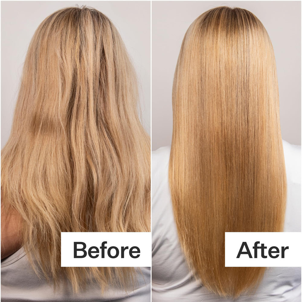 ACT+ ACRE Restorative Conditioning Hair Mask being applied, smooths the surface for a soft feel.