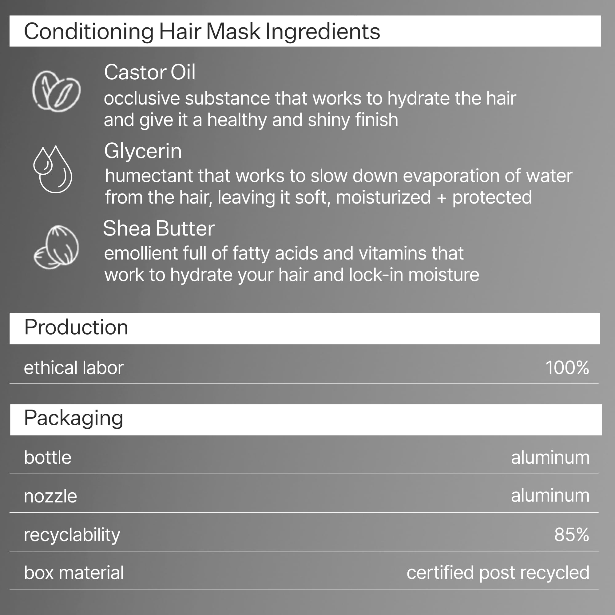 ACT+ ACRE Restorative Conditioning Hair Mask silicone-free formula supports breathable moisture.