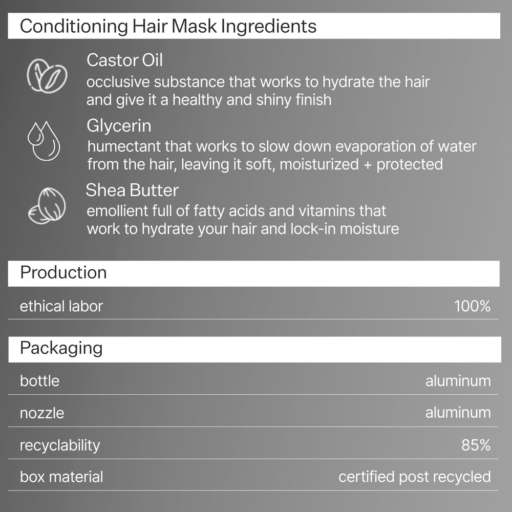 ACT+ ACRE Restorative Conditioning Hair Mask silicone-free formula supports breathable moisture.