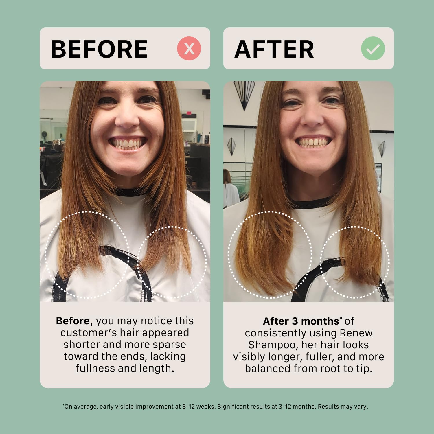 ACTIIV Renew texture swatch, reveals smoother, frizz-reducing ends