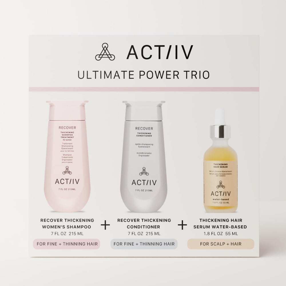 ACTIIV Ultimate Power Trio serum bottle ready for lightweight scalp nourishment