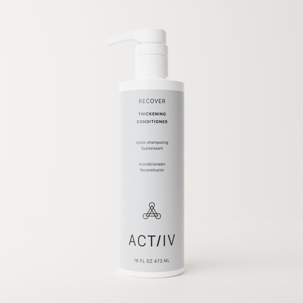 ACTIIV Recover Thickening Conditioner bottle side angle highlights design