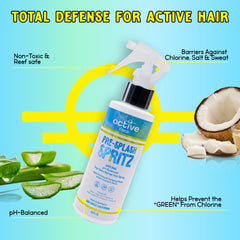 Active COCO bottle featuring coconut oil hydration for hair care.