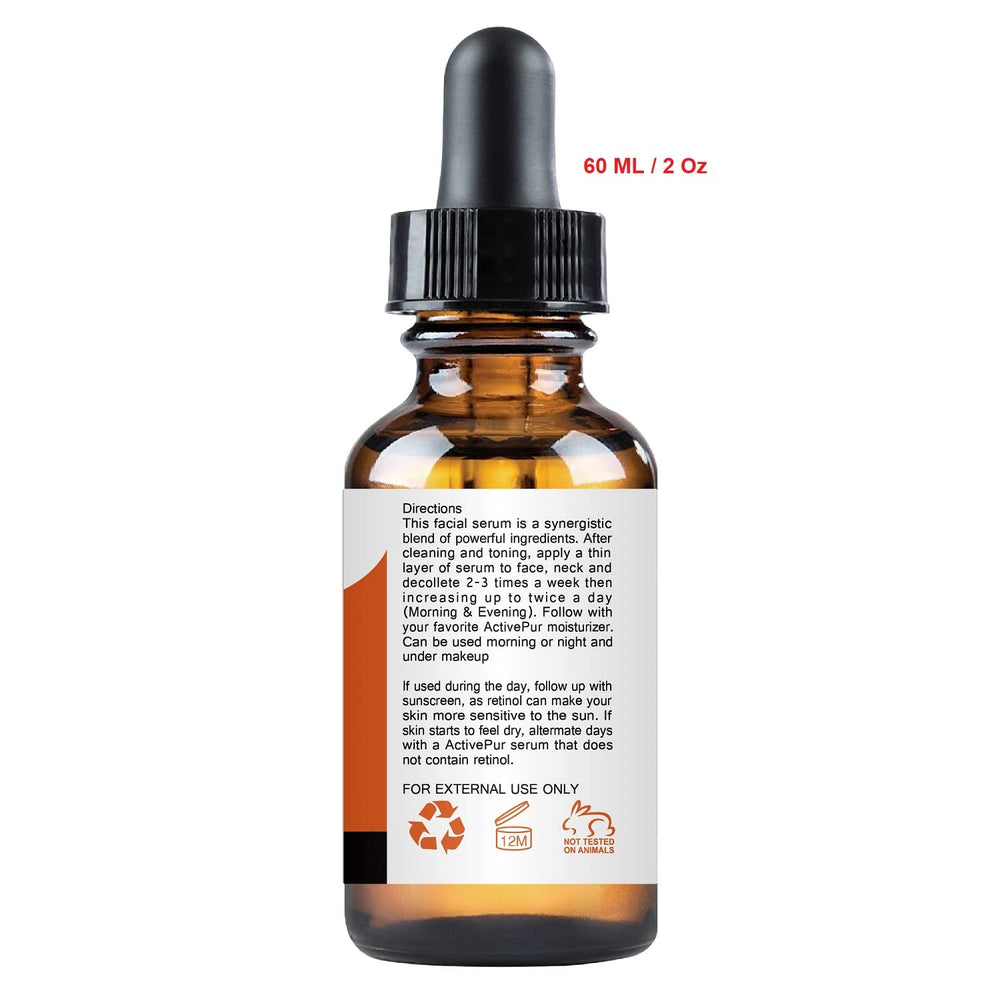 ActivePur serum dropper closeup showing controlled application for even coverage.
