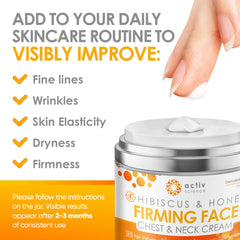 ACTIVSCIENCE neck application demonstrates targeted firming for neck and jawline.