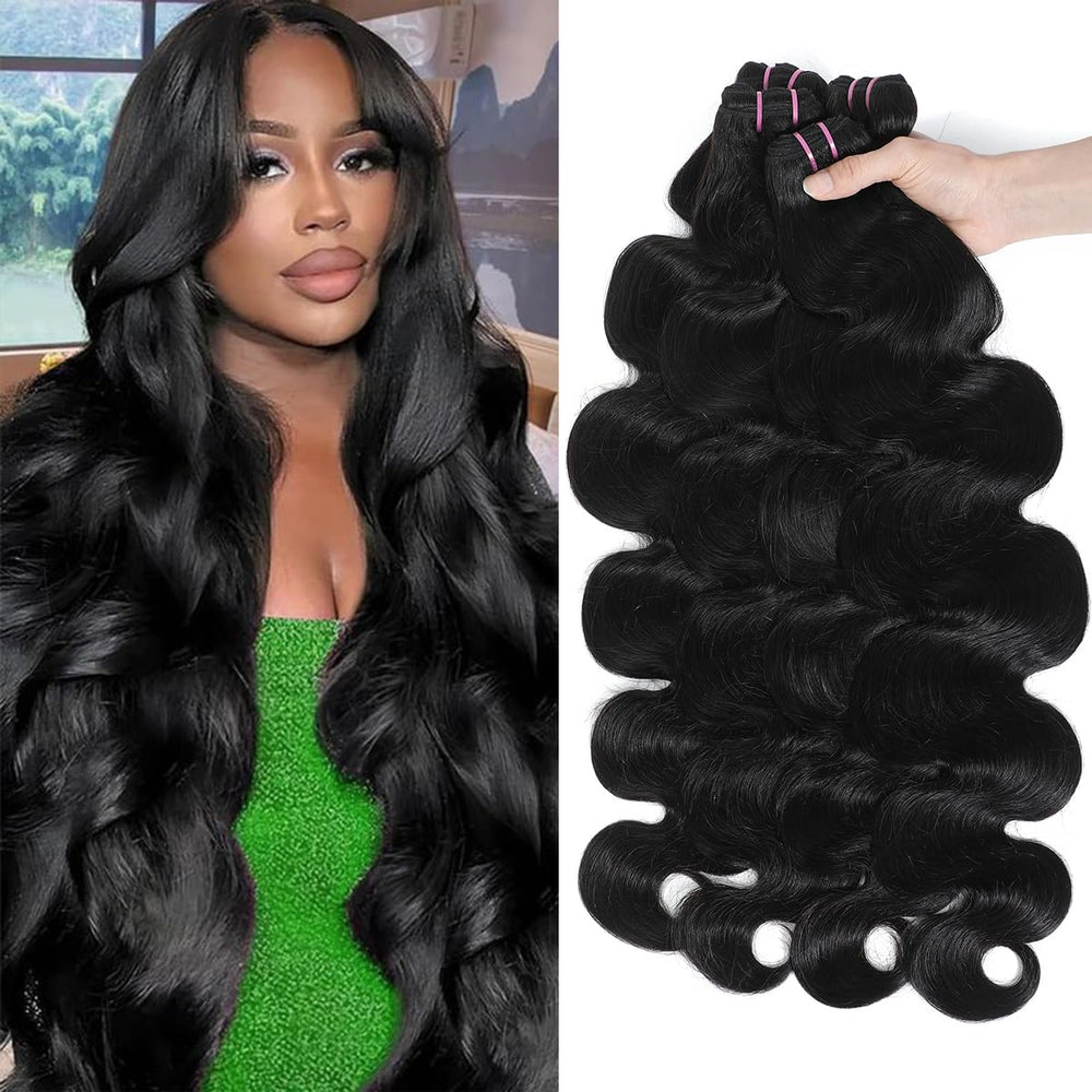ACTLADY 16A raw body wave bundles variegated lengths for natural seamless styling.