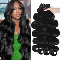 ACTLADY 16A raw body wave bundles variegated lengths for natural seamless styling.