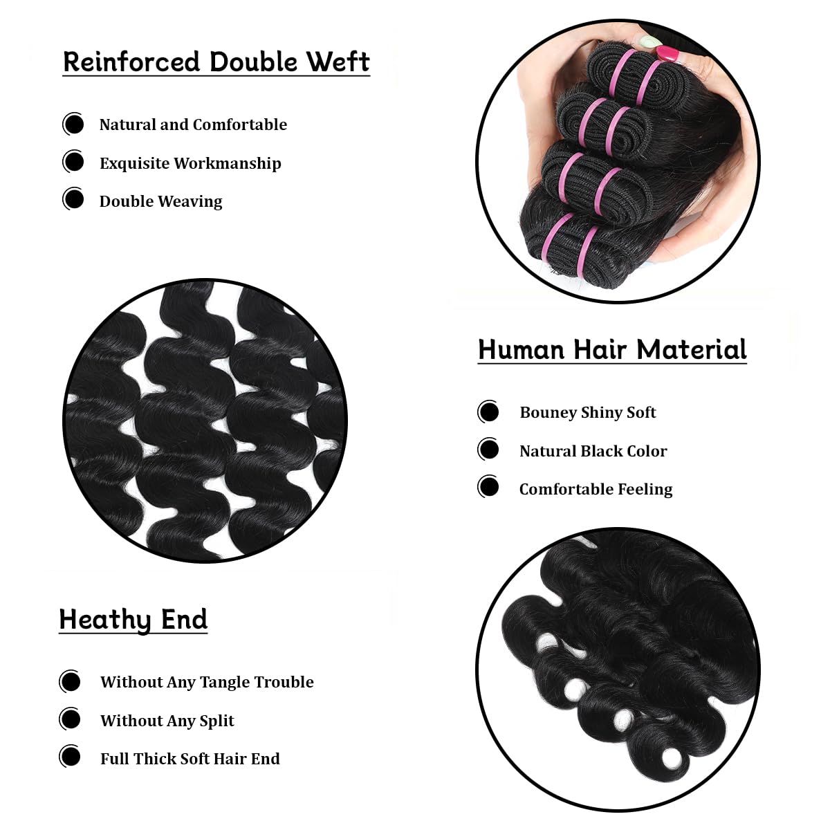ACTLADY double wefted bundles present a full durable look with reduced shedding.