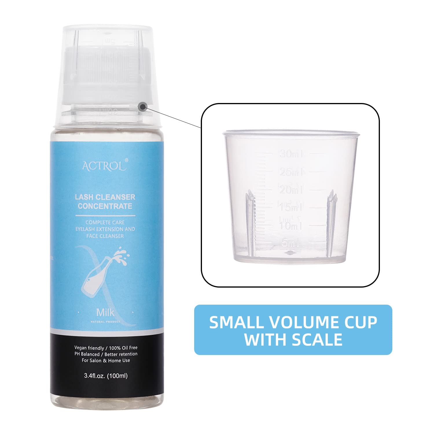 ACTROL Daily cleansing suitable for natural lashes and makeup removal.