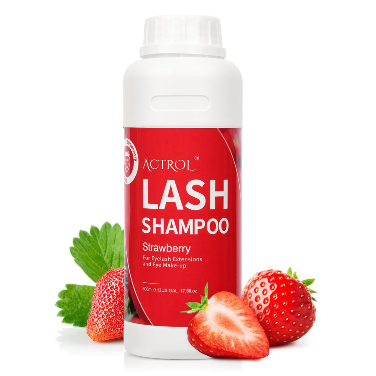 ACTROL Eyelash Extension Cleanser 500ml front view, gentle cleansing for lash extensions.