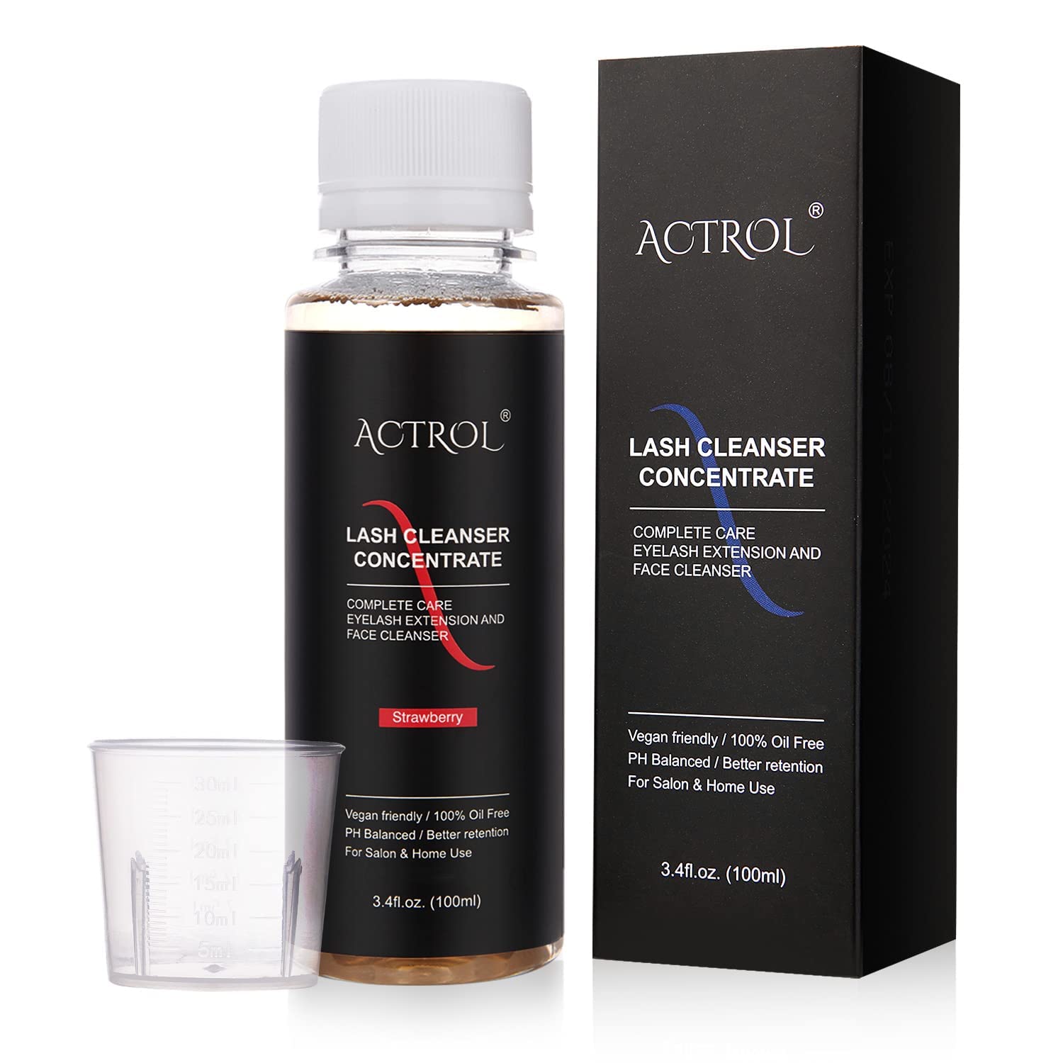 ACTROL eyelash cleanser concentrate bottle front for gentle lash maintenance
